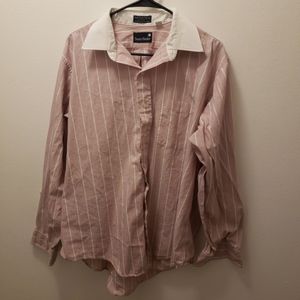 Mens Pink Striped 17 1/2 Stanley Blacker Shirt